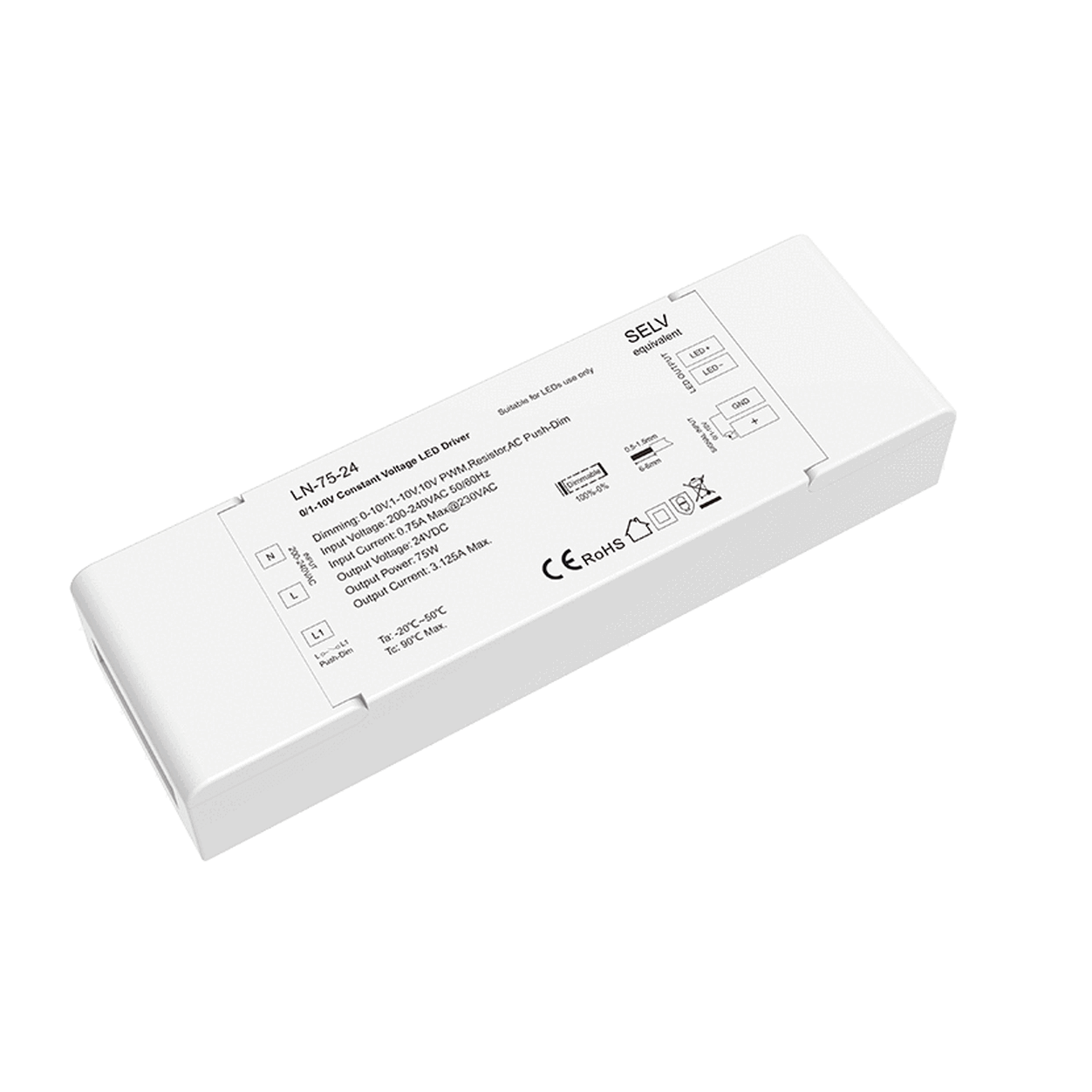 0/1-10V Dimmable CV LED Driver 75W