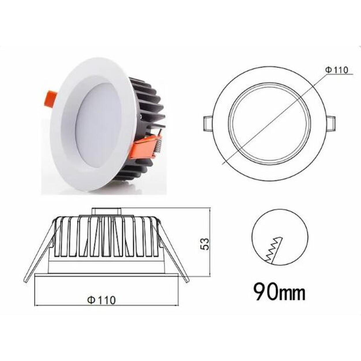 LED Downlight 15W UGR<19  90° 4000K