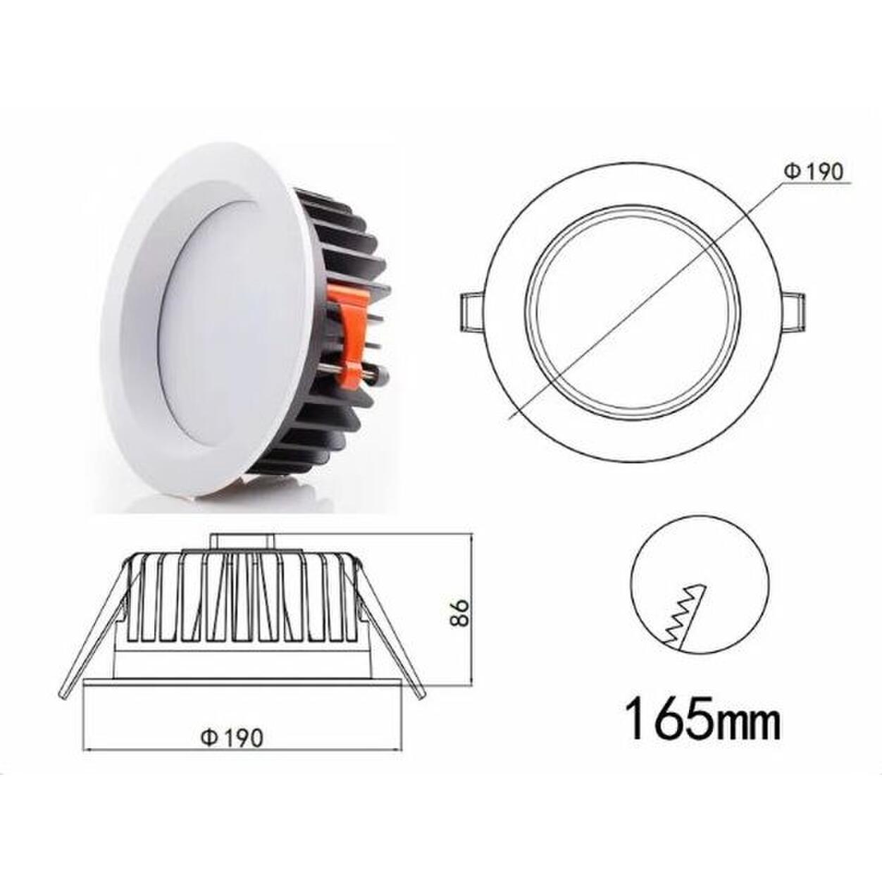 LED Downlight 30W milky glass 90° 4000K
