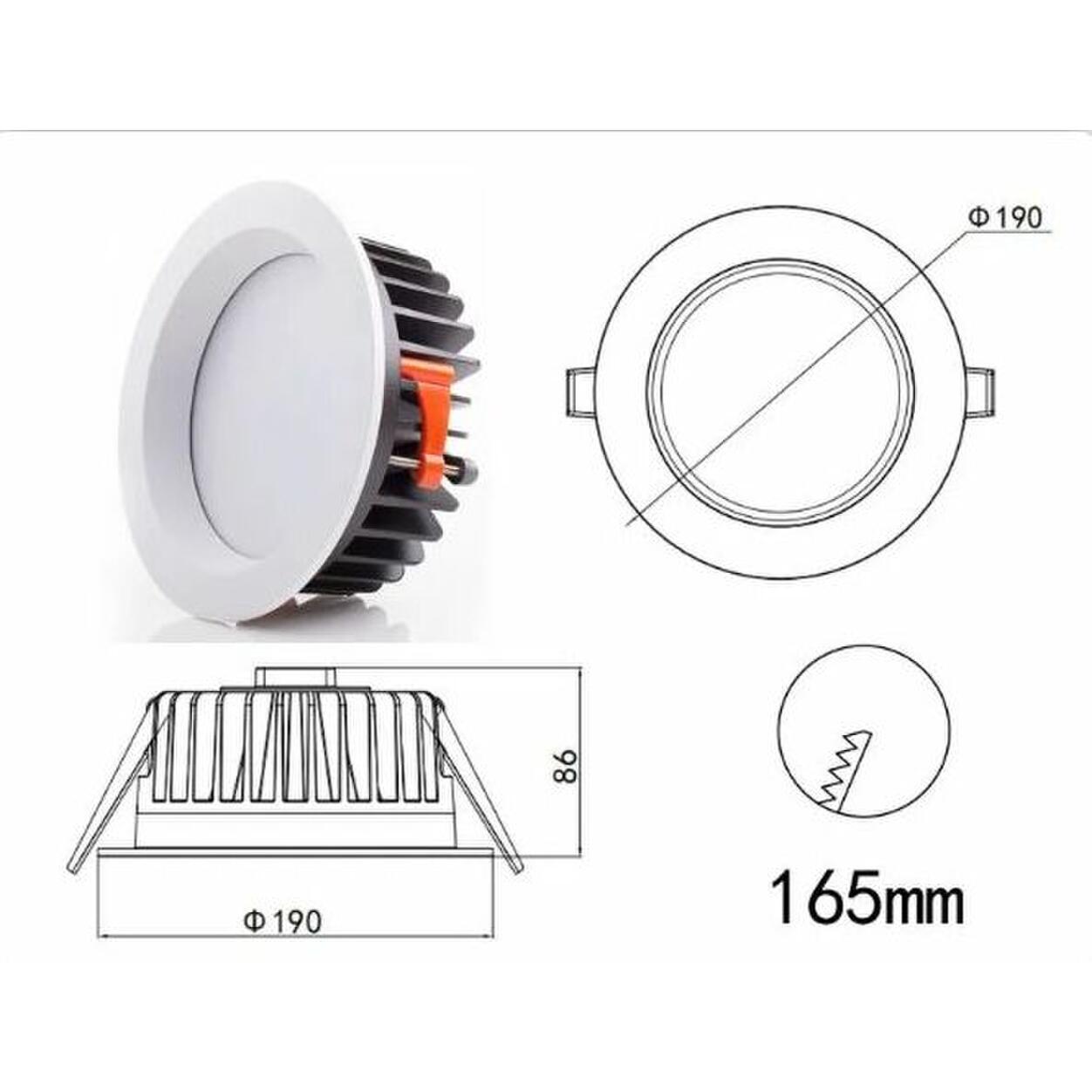 LED Downlight 40W UGR<19  90° 3000K