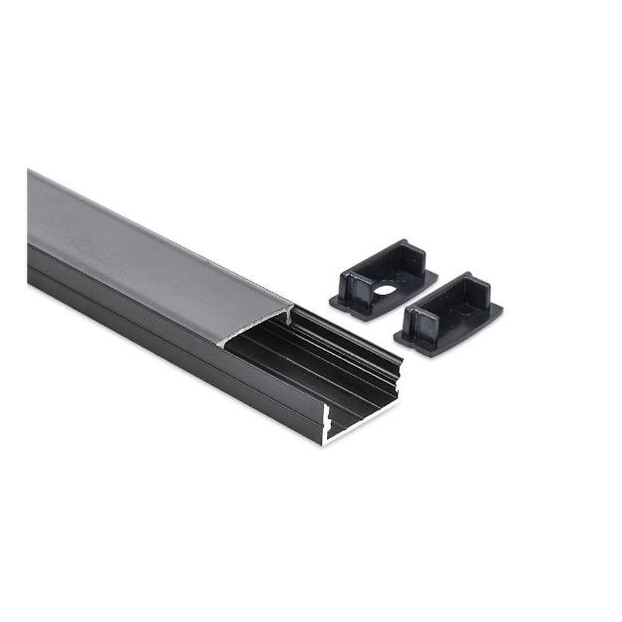 Alu. Profile Black Surface SET ALL-1706 2,5m with black cover