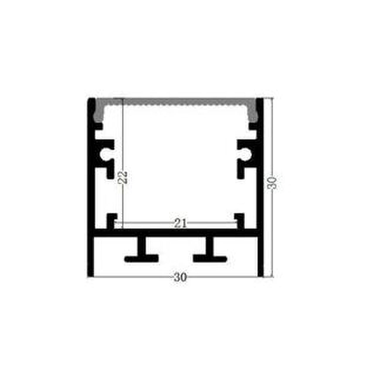 Alu. Black  Profile Surface/Pendel SET ALL-30x30  L= 2,5 m