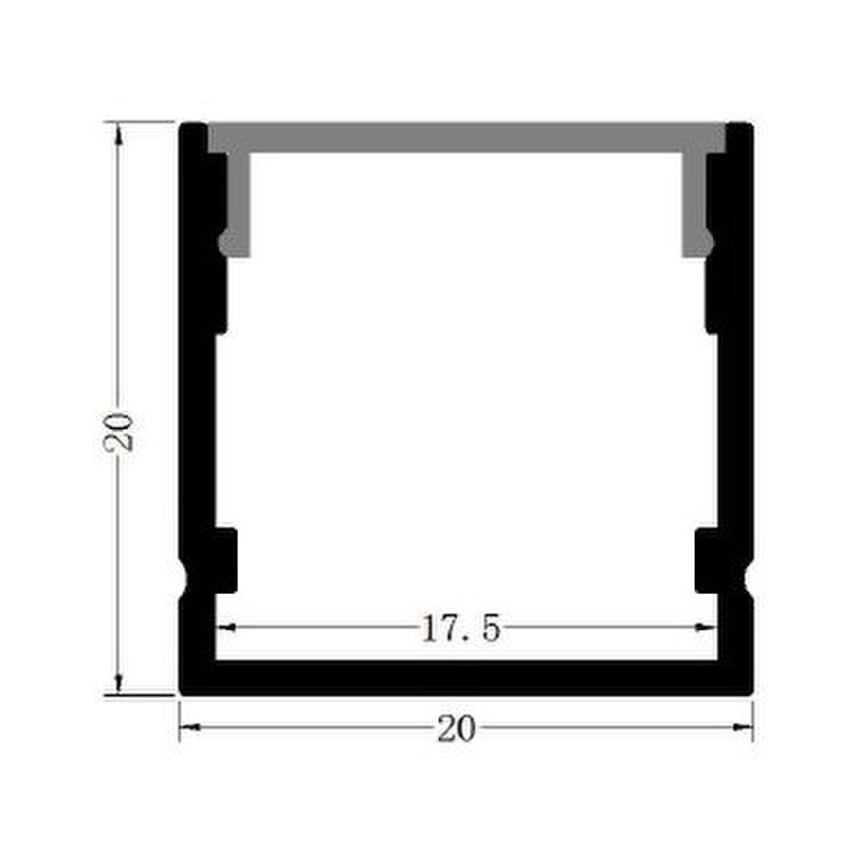 Alu. Profile Surface Set LS-2020 L= 2,5m Silver