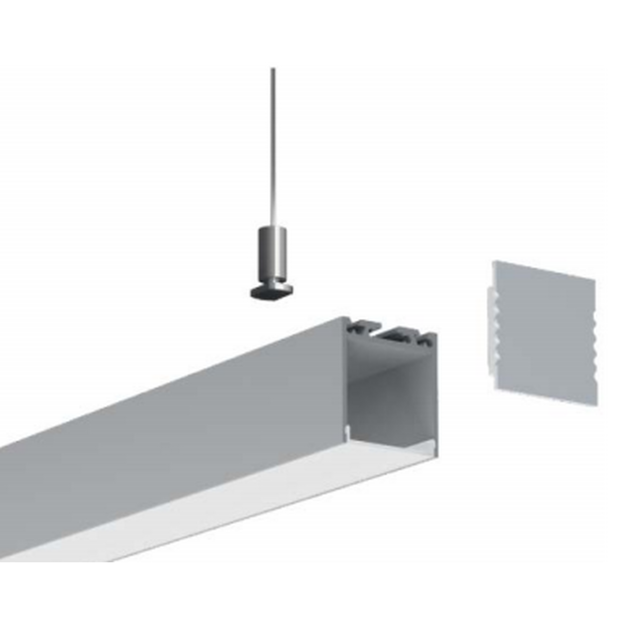 Alu. Black  Profile Surface/Pendel SET ALL-3535  L= 2,5 m