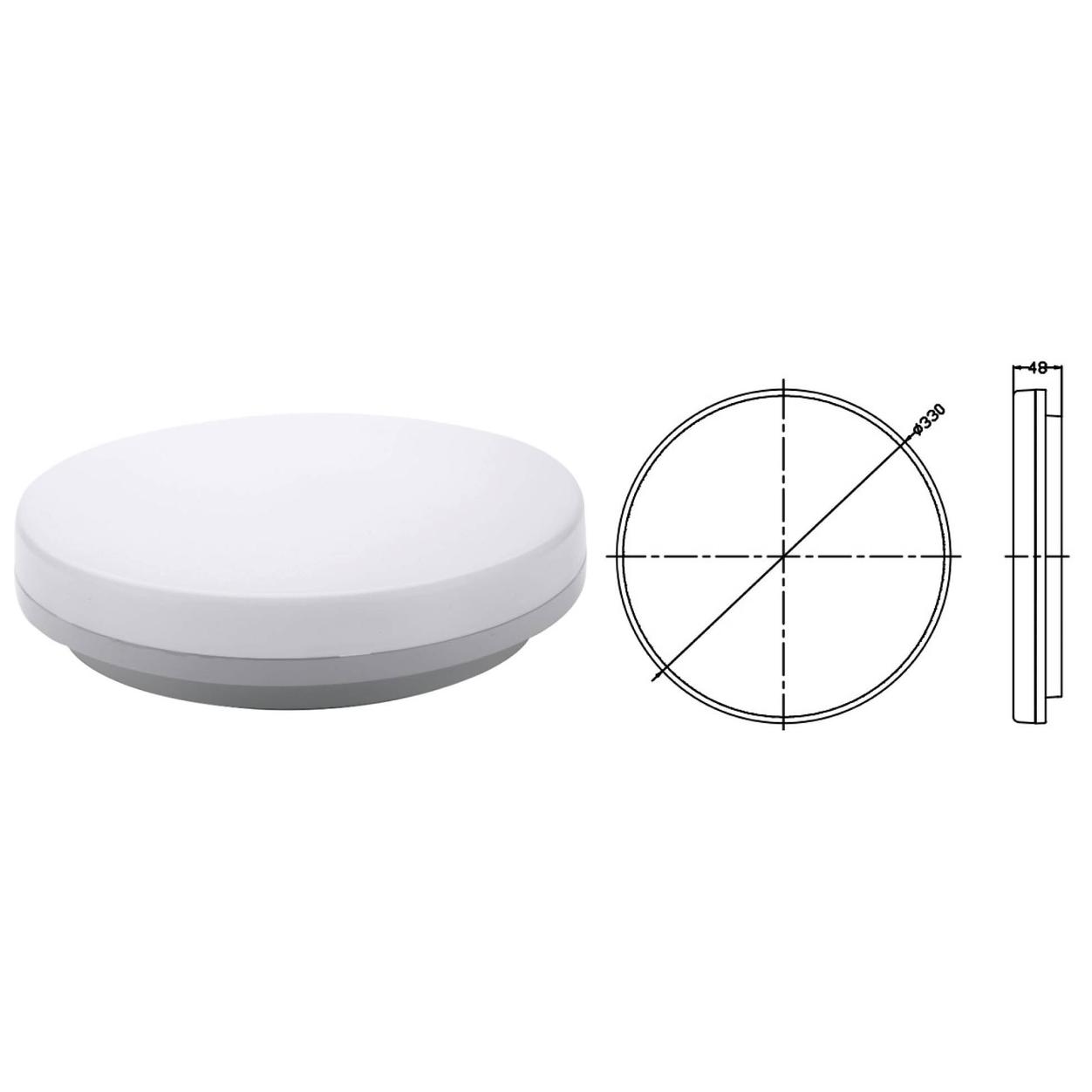 LED Ceiling Light Round  IP54  25W  Color switch & Emergency battery