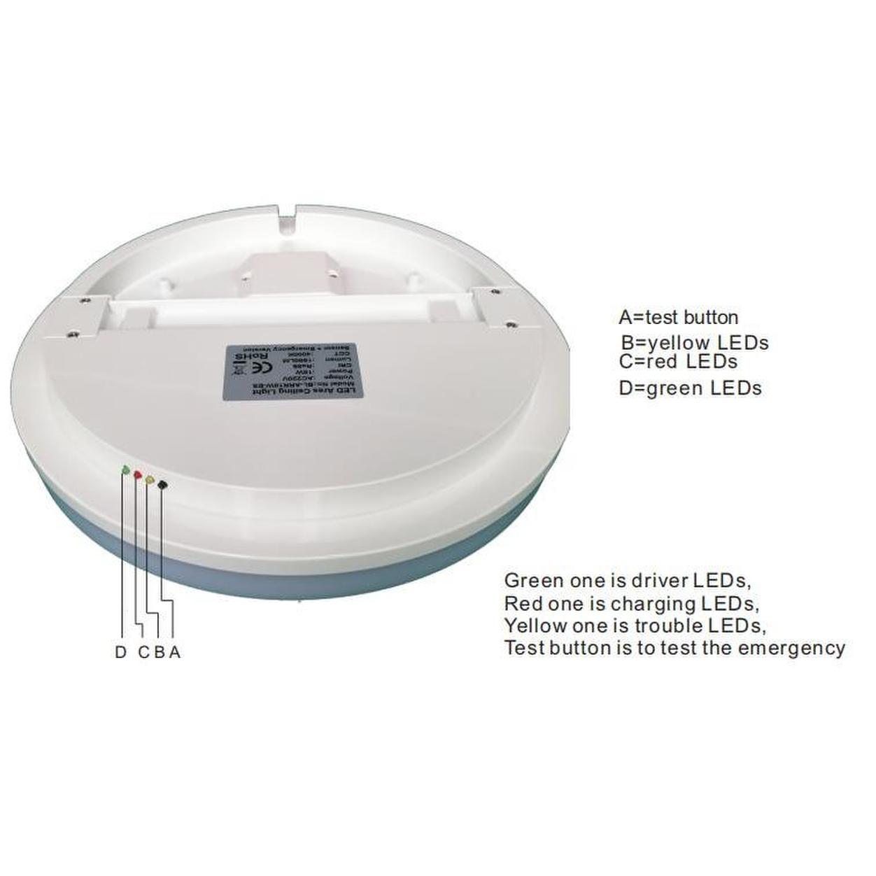 LED Ceiling Light Round  IP54  25W  Color switch  met Sensor & Emergency battery