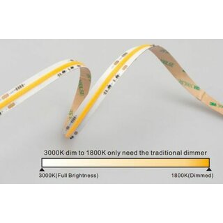 LED Strip COB 10mm 24V 15W Dim To Warm IP20