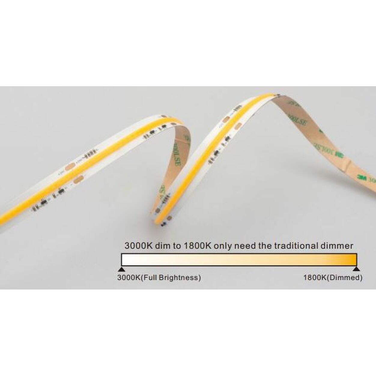 LED Strip COB 10mm 24V 15W Dim To Warm IP20 