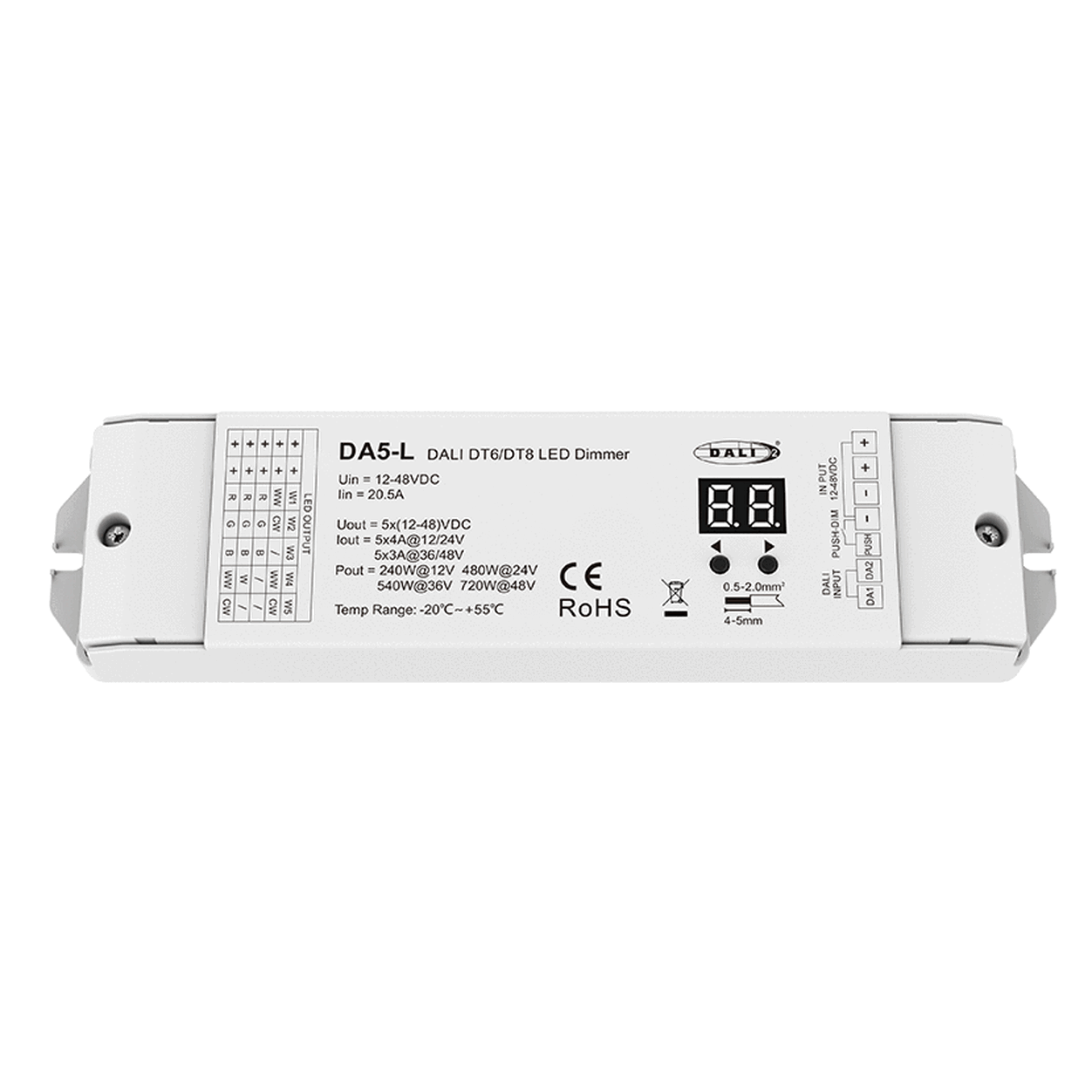 DAli DT8 5CH*4A CV LED Dimmer 12-48VDC 