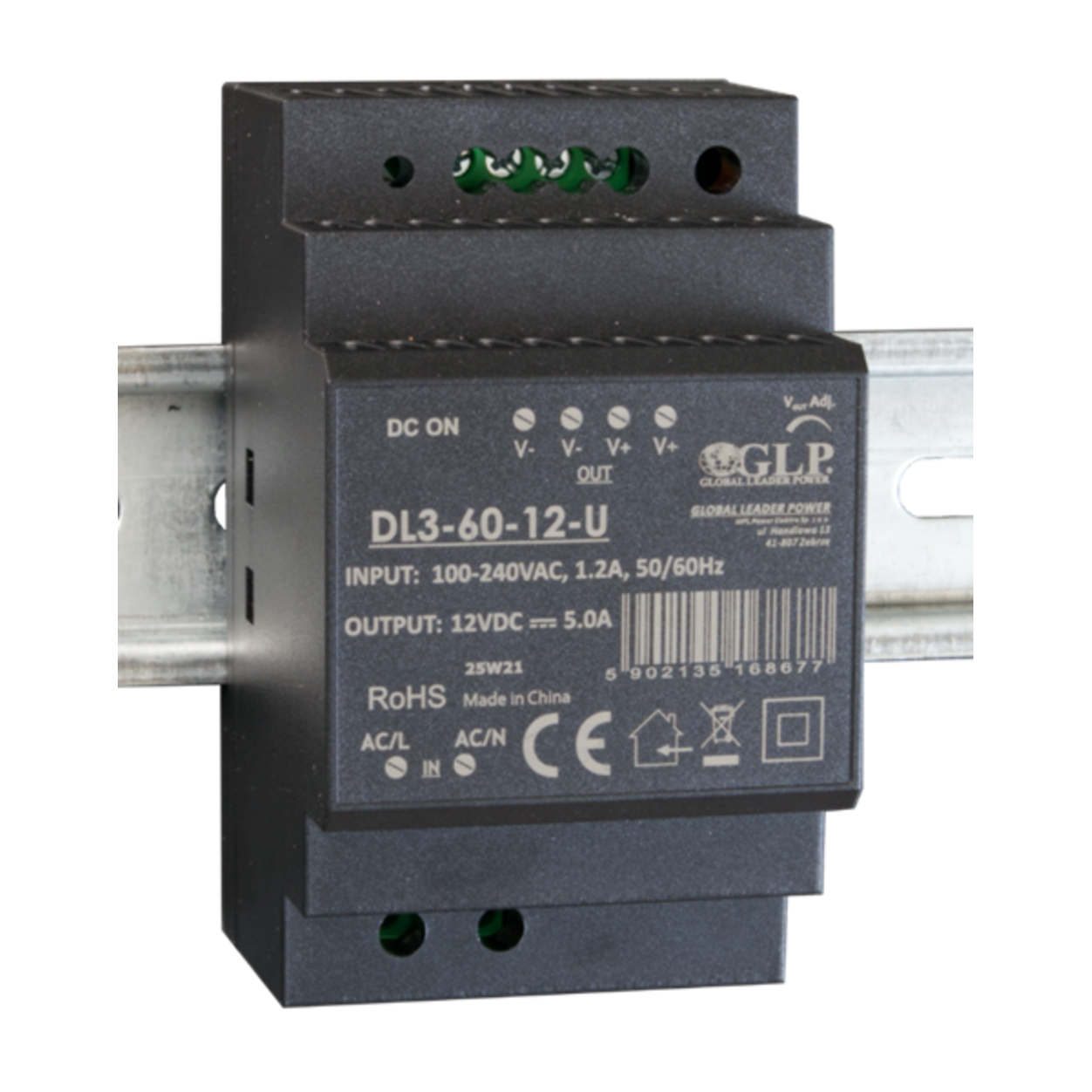 60W DIN Rail Power Supply 24V 2,5A  IP20