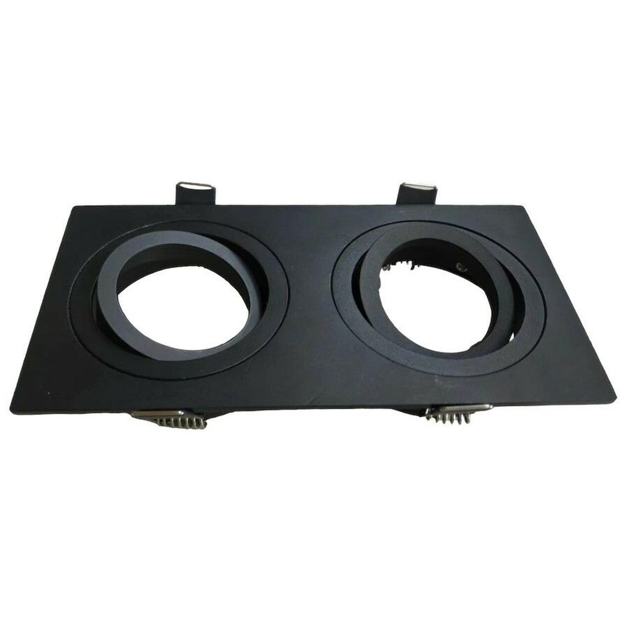 Recessed Double Mounting Ring 2x GU10/MR16 Adjustable Black