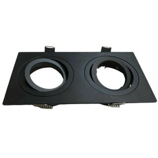 Recessed Double Mounting Ring 2x GU10/MR16 Adjustable Black