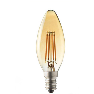 LED Filament straight Candle Amber Light 5W E14