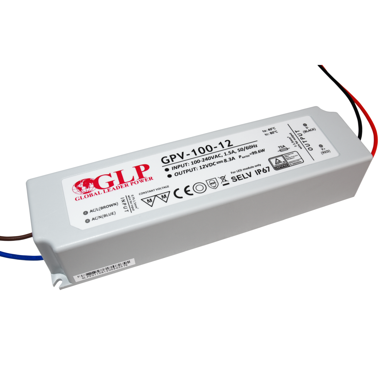 100W Power Supply 12V 8,33A  IP67