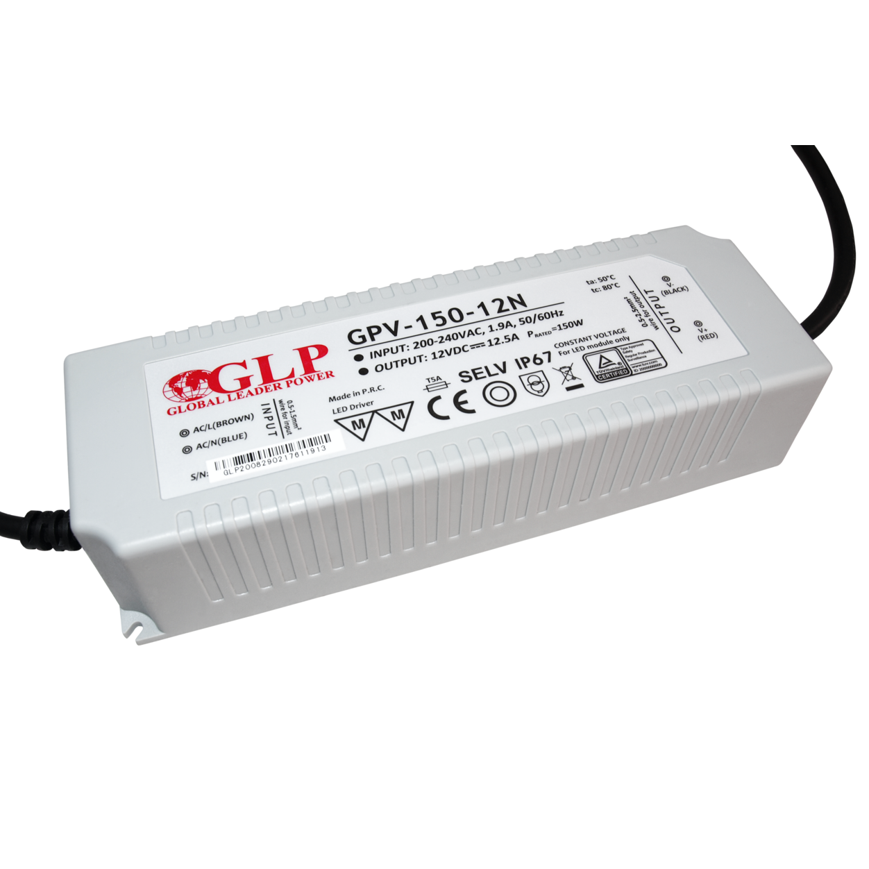 150W Power Supply 12V 6,5A  IP67