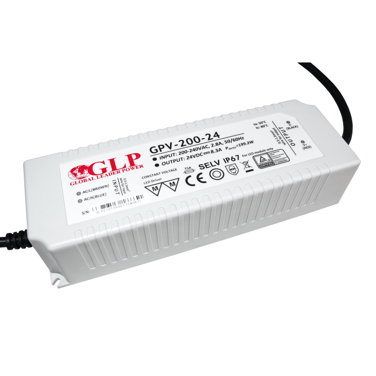 200W Power Supply 24V 8,8A  IP67