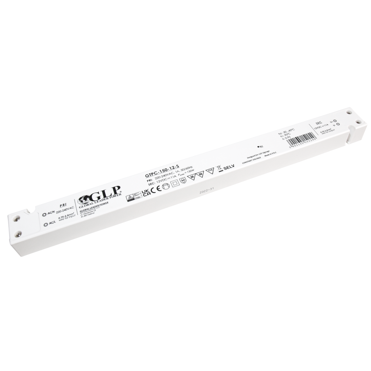 Slim Size Power Supply 24V 150W IP20