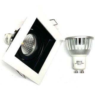 Recessed Fixture Square GU10 Black & White