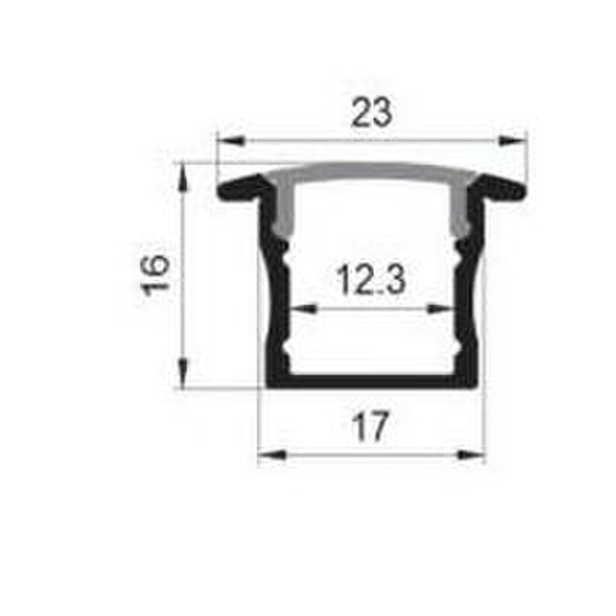 Alu. Profile Recessed SET LE-2515B 2,5m Black
