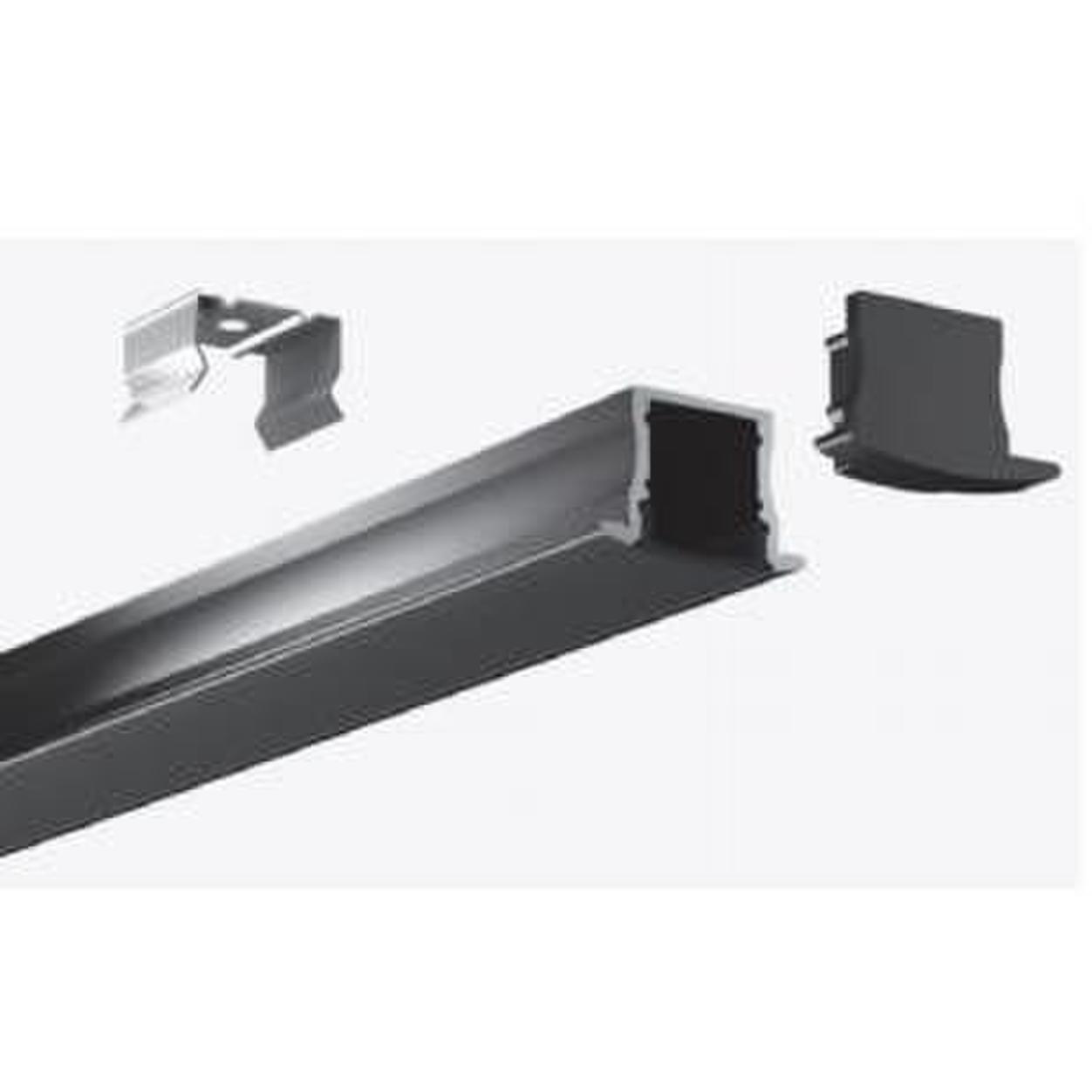 Alu. Profile Black Recessed Wall LE2515B 2m