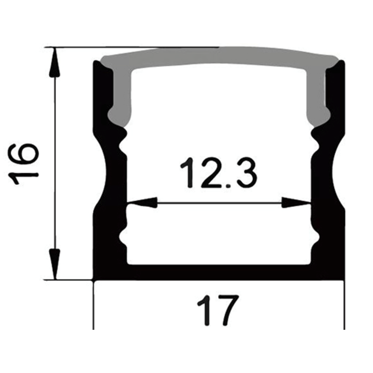 Alu. Profile Silver Surface Set LS-1715  2,5m