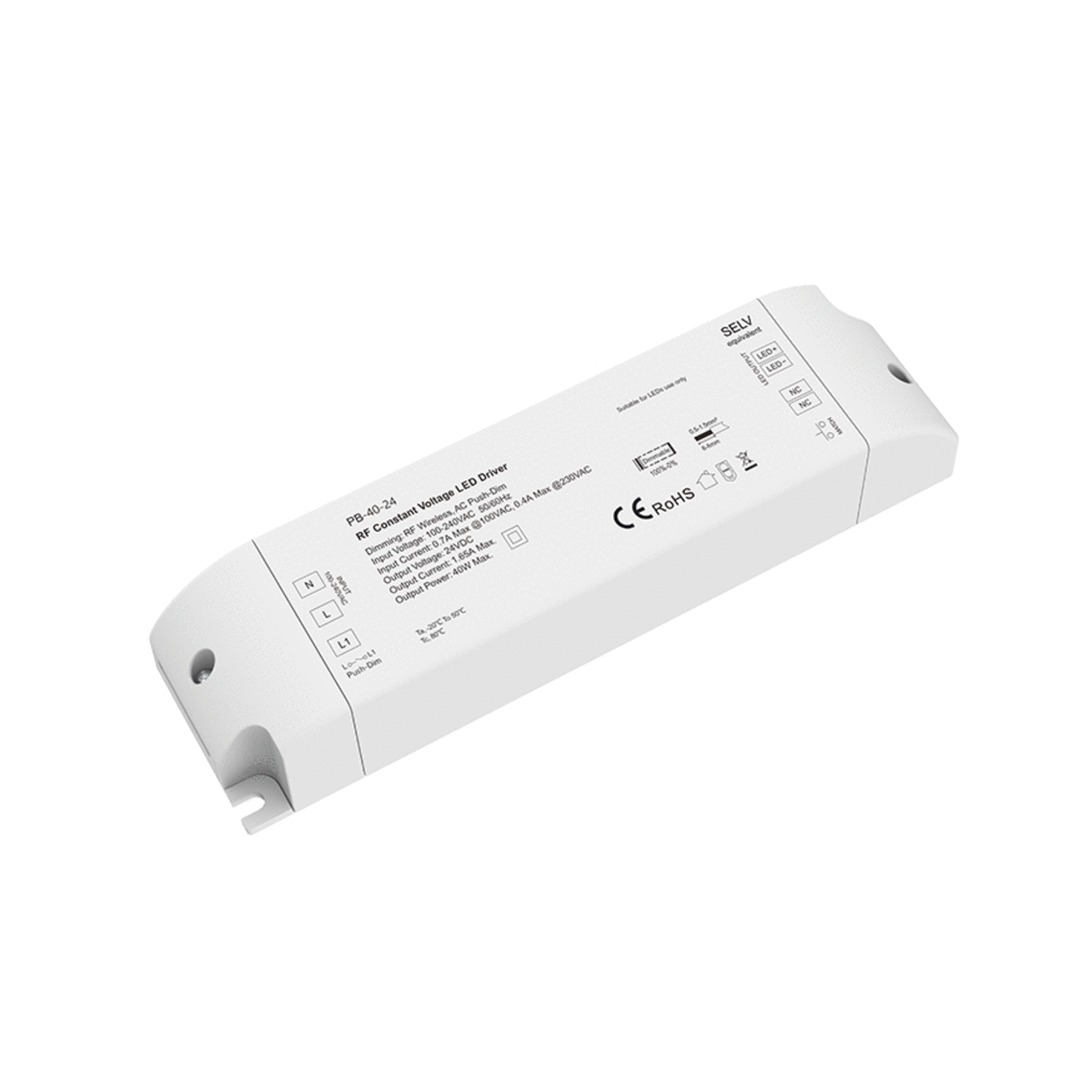 RF Dimmable CV LED Driver 24V 40W