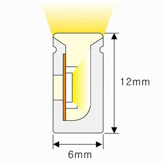 Silicone Neon Flex Side View 6x12mm 5W 2700K
