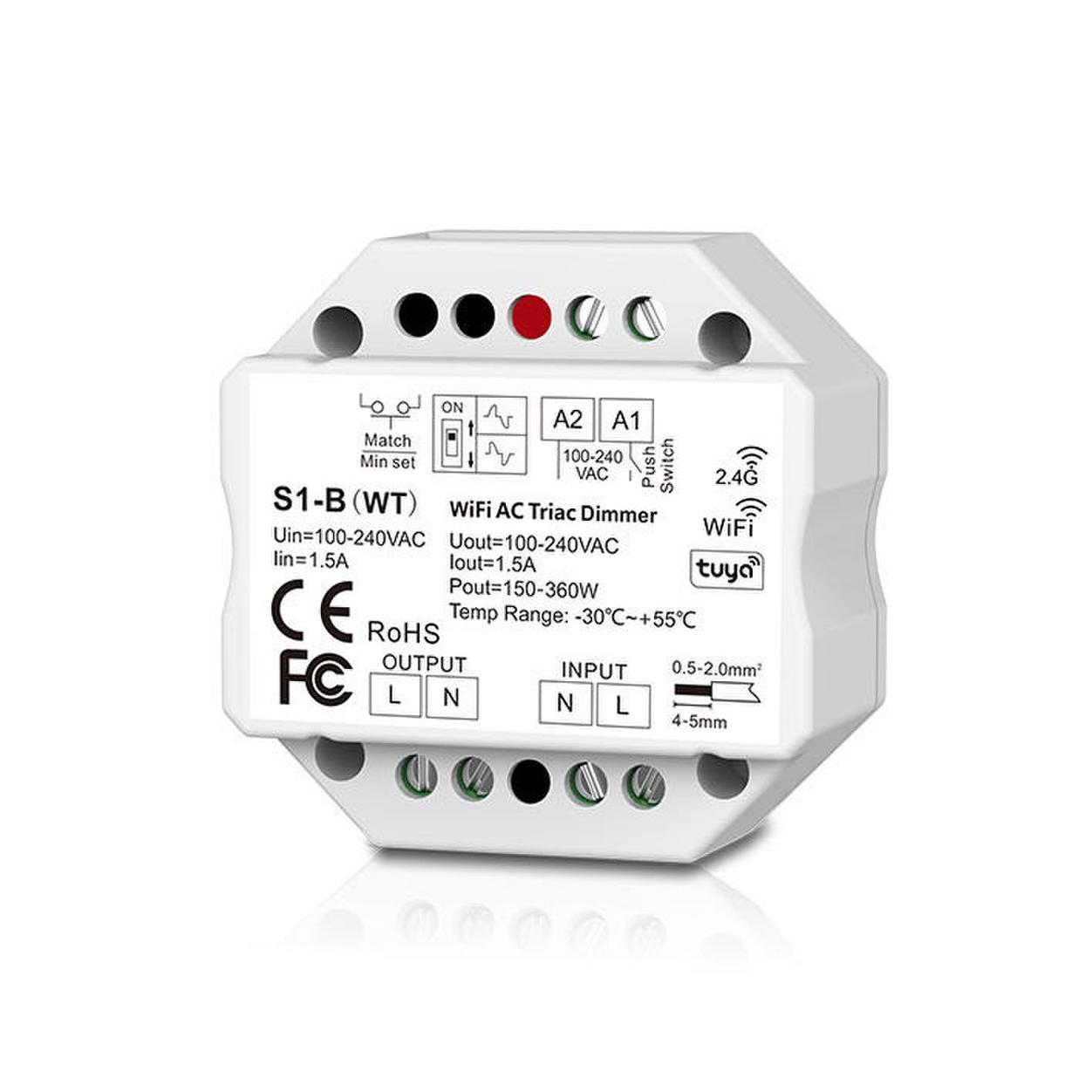 Triac Dimmer WiFi +RF+Push 220VAC 
