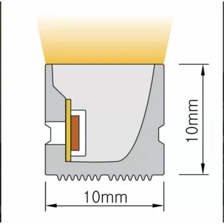 Silicone Neon Flex Side View 10x10mm 5W 2700K