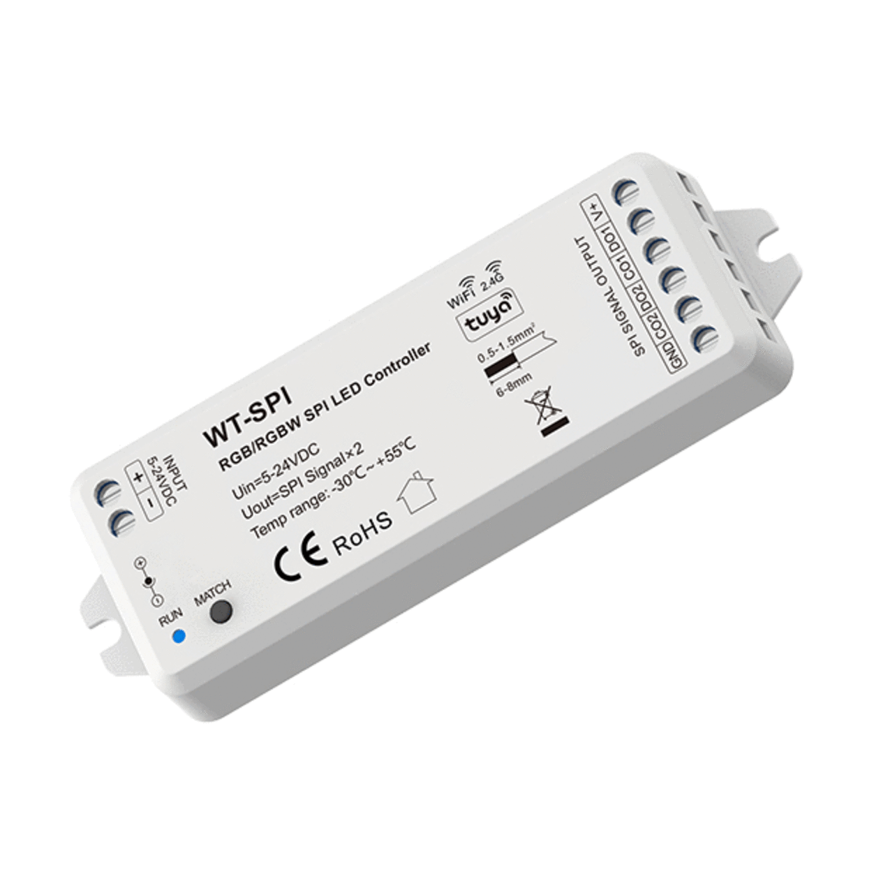 SPI LED-Controller 5-24VDC WiFi & RF RGB/RGBW (Tuya App)