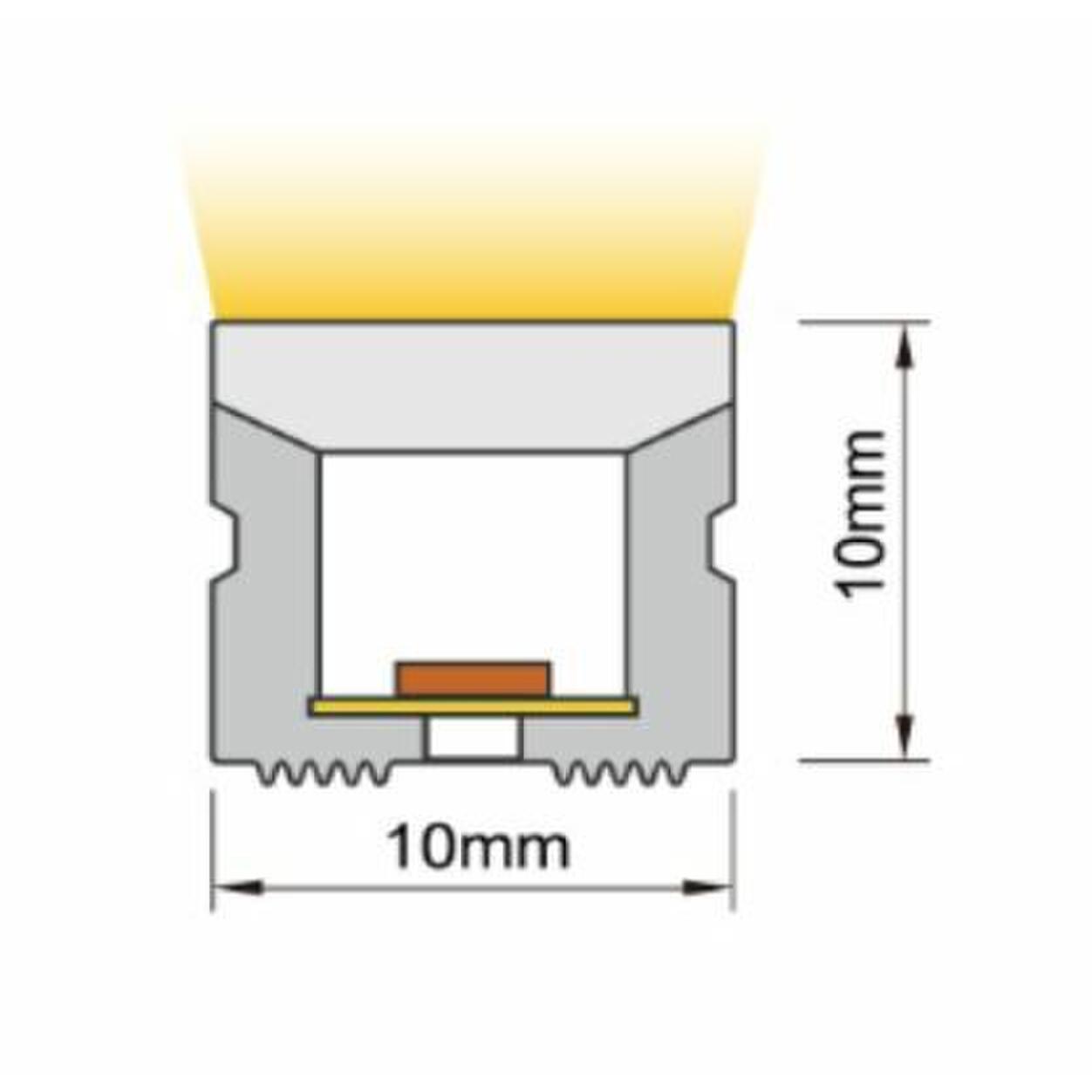 Silicone Neon Flex TOP View 24V 10x10mm 10W TW