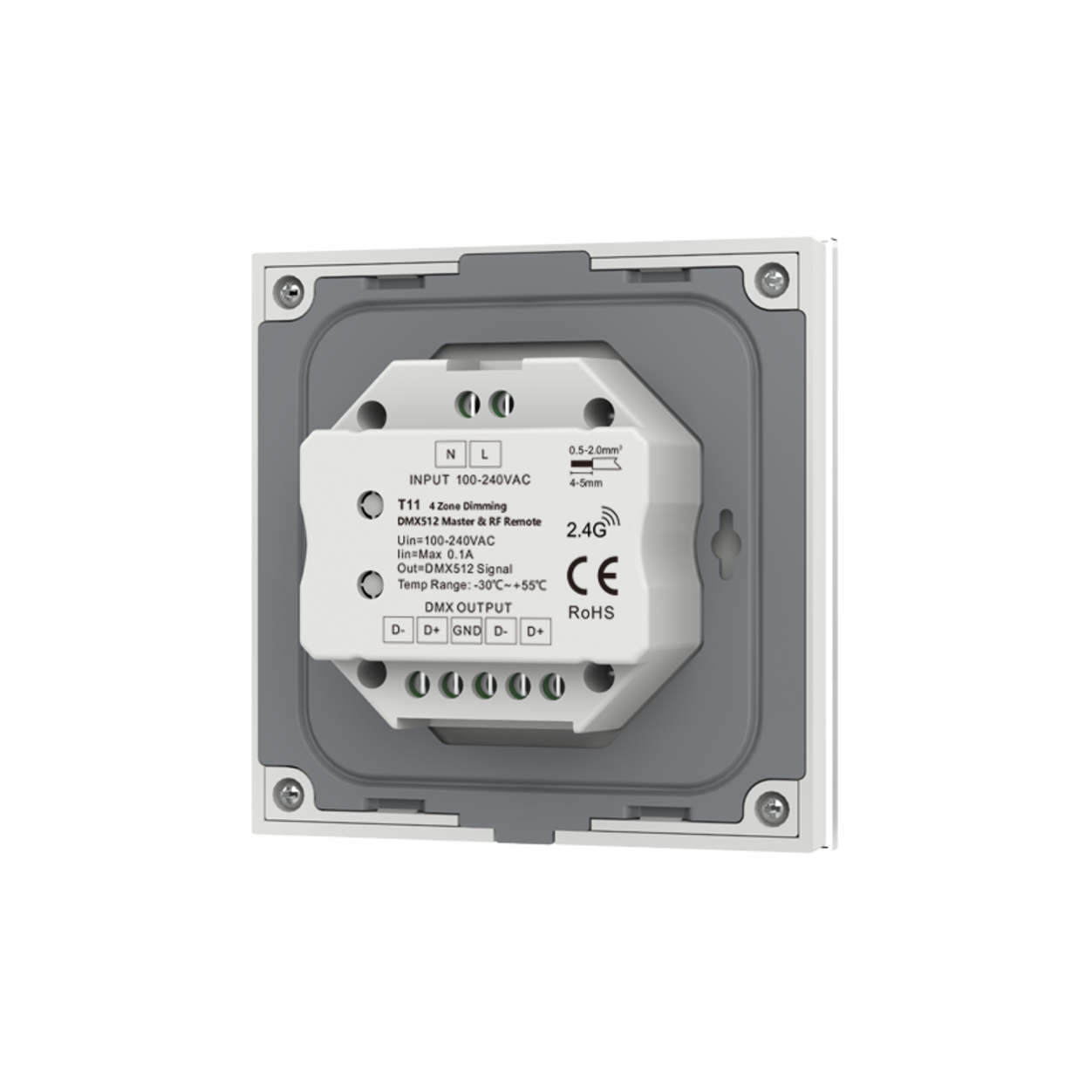 4 Zone Wall mounted RF Dim. Remote Control  input 220V Black