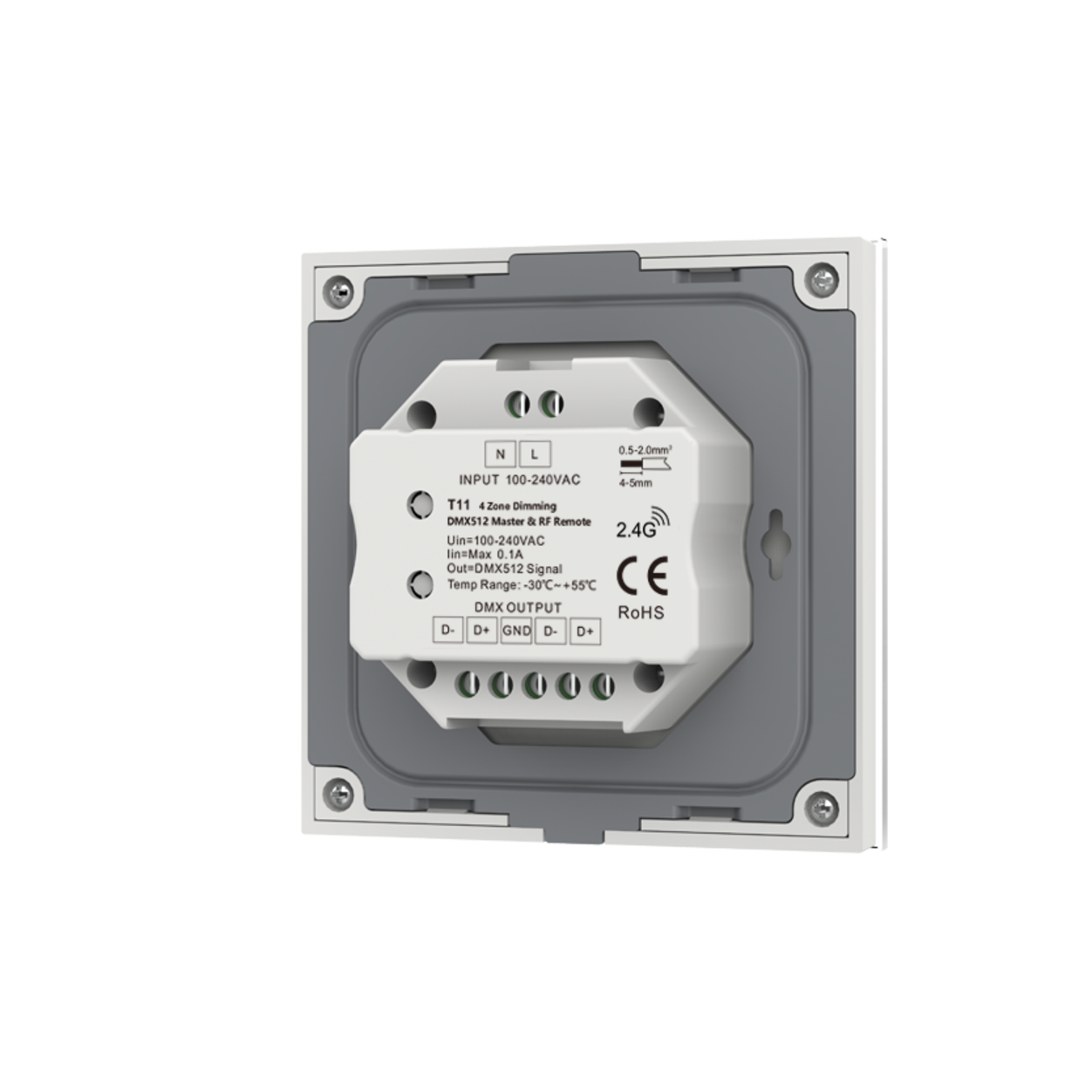 4 Zone Wall mounted RF CCT Remote Control, input 220V White