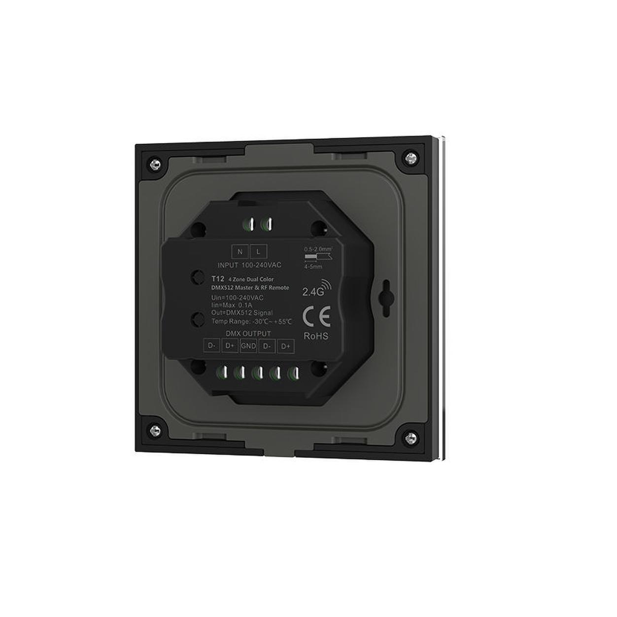 4 Zone Wall mounted RF CCT Remote Control, input 220V Black