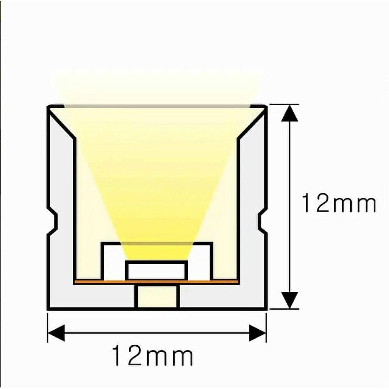 Silicone Neon Flex TOP View 12x12mm 5W 2700K