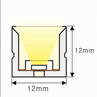 Silicone Neon Flex TOP View 12x12mm 5W 2700K