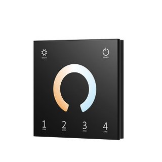 4 Zone Wall mounted RF CCT Remote Control, input 220V Black