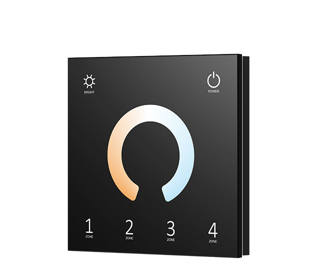 4 Zone Wall mounted RF CCT Remote Control, input 220V Black - LED ...