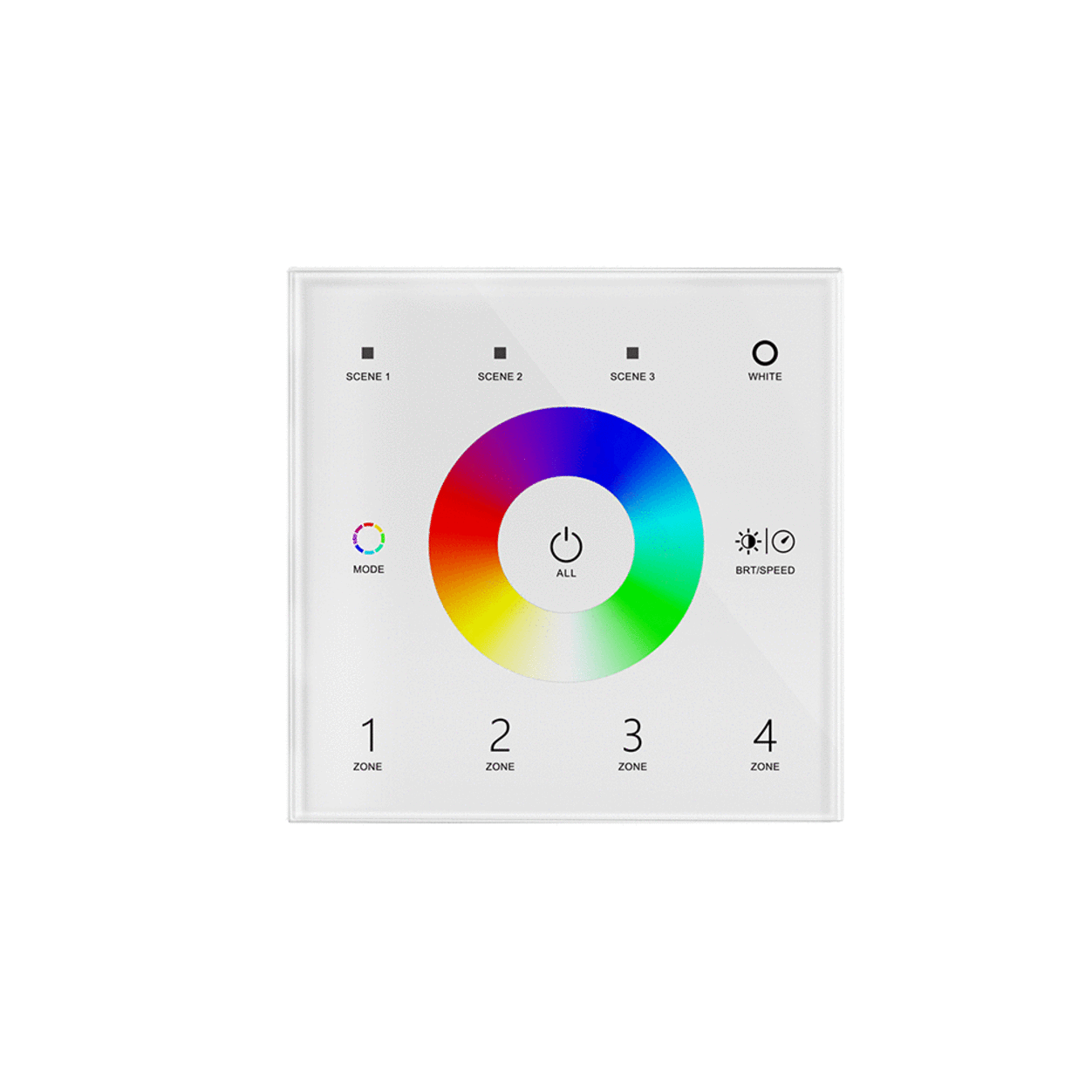 4 Zone RGB/RGBW Wall Mounted  Remote Controller Input 220V White