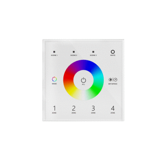 4 Zone RGB/RGBW Wall Mounted  Remote Controller Input 220V White