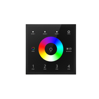4 Zone RGB/RGBW Wall Mounted  RF Remote Controller Input 220V Black