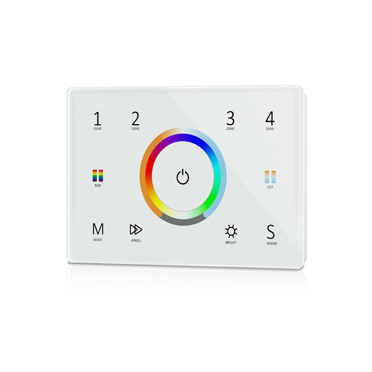 4 Zones Wall Mounted Touch Panel (100-240VAC Input) White