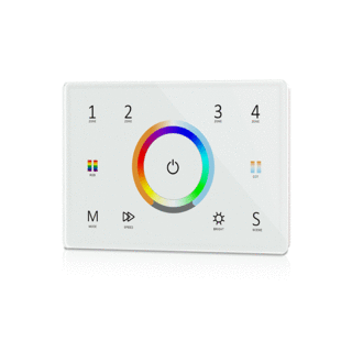 4 Zones Wall Mounted Touch Panel (100-240VAC Input) White