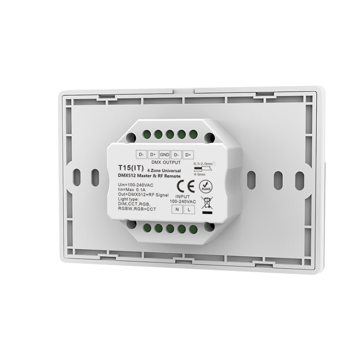 4 Zones Wall Mounted Touch Panel (100-240VAC Input)