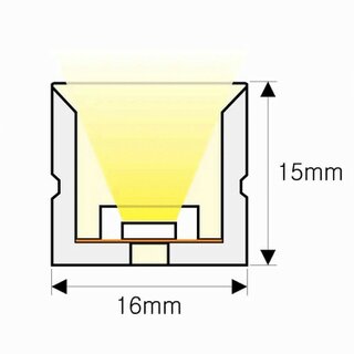 Silicone Neon Flex TOP View 16x15mm 5W 2700K