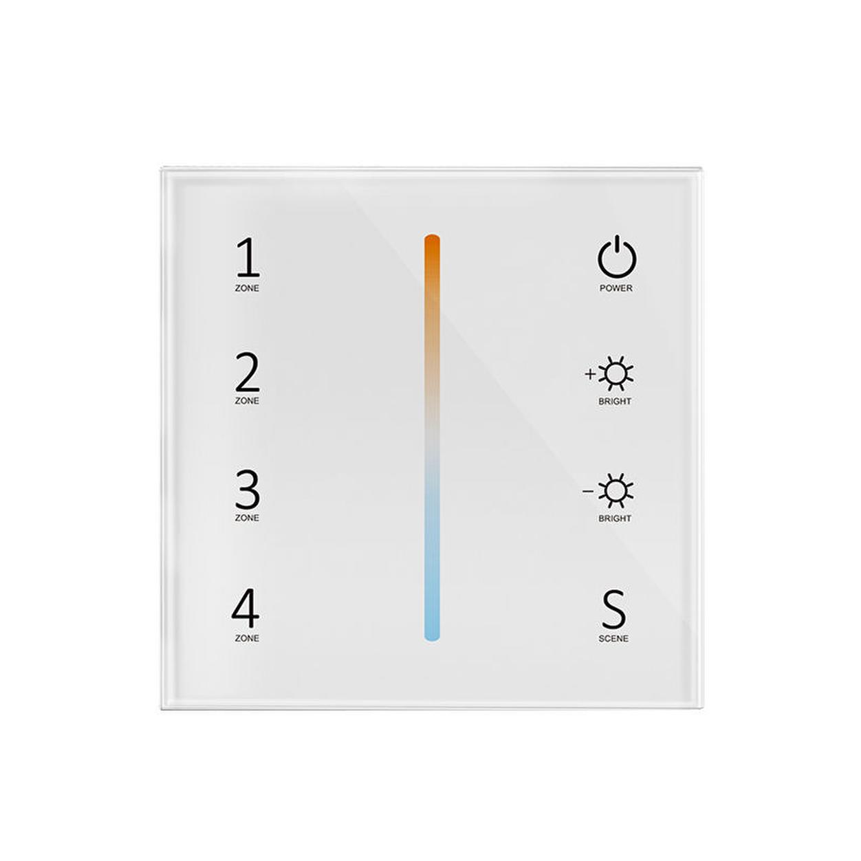4 Zone Wall mounted RF CCT Remote Control with 2xAAA Battery White