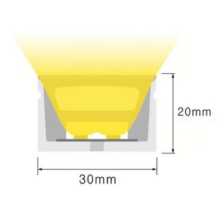 Silicone Neon Flex TOP View 30x20mm 24W/m 2700K