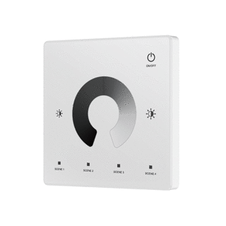 1 Zone, 4 scenes Wall mounted RF Dim. Remote Control on CR2032 battery White