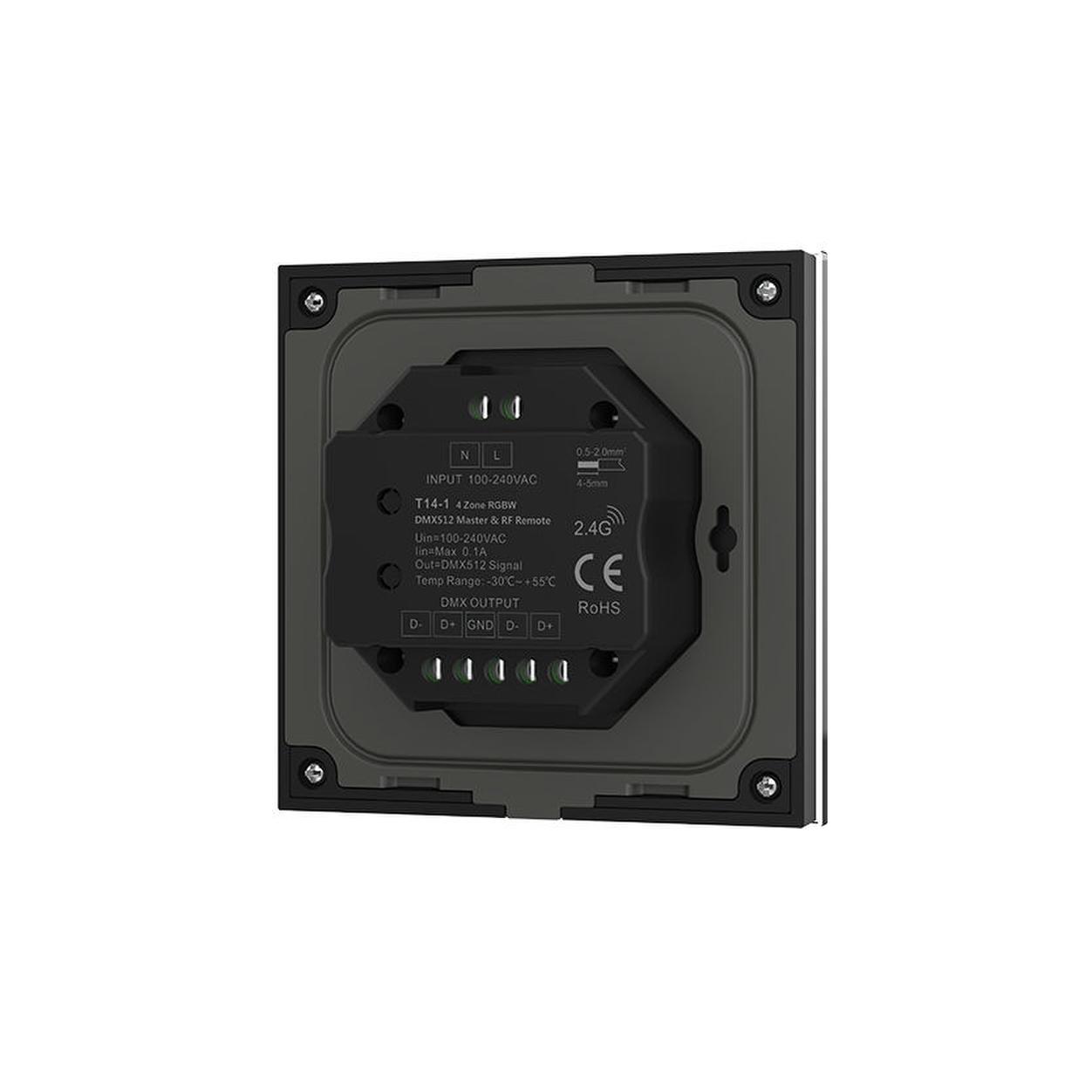 4 Zone RGB/RGBW Wall Mounted  RF Remote Controller Input 220V Black