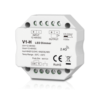RF LED Dimmer 12-48VDC 1Ch.